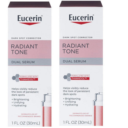 2X - Eucerin Radiant Tone Dark Spot Corrector Dual Serum with Thiamidol - 1oz