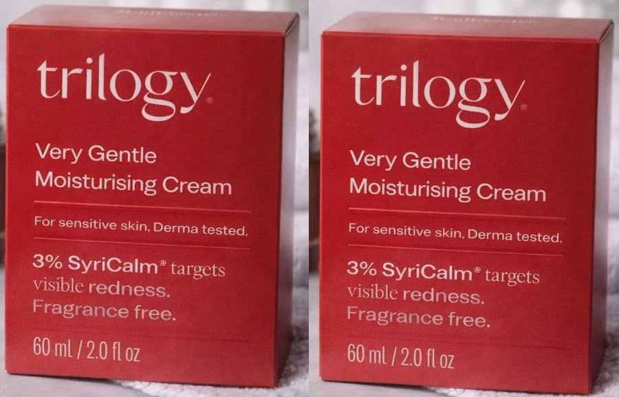 2 LOT - Trilogy Very Gentle Moisturising Cream SyriCalm Fragrance Free - 60ml