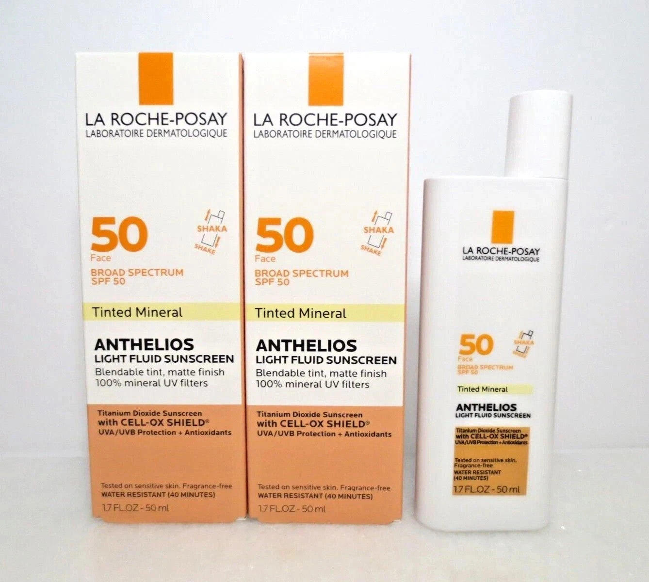 LA ROCHE POSAY ANTHELIOS TINTED MINERAL SPF 50 SUNSCREEN 1.7 OZ EXP:2028 2PC LOT