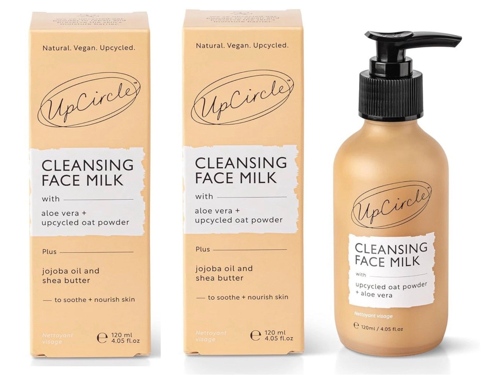 LOT of 2 UPCIRCLE Cleansing Face Milk with Aloe Vera + Oat Powder - 4.05 oz- NEW