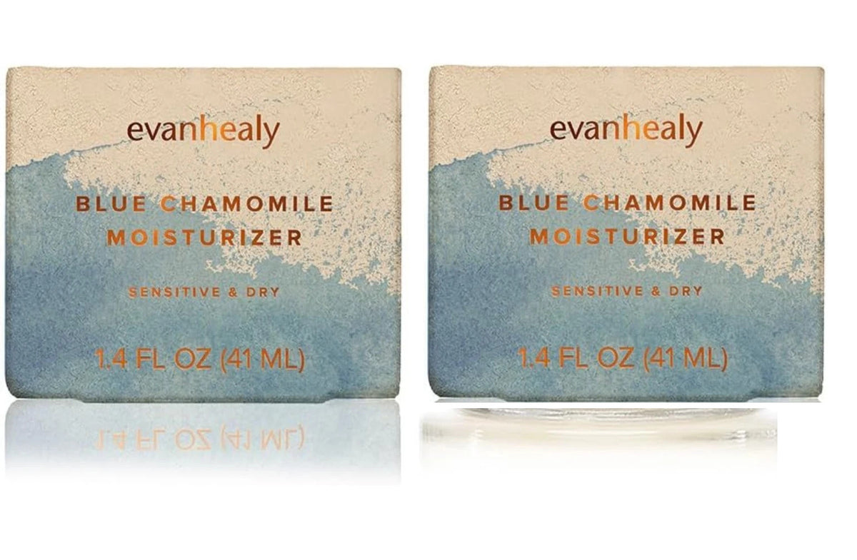 LOT of 2 - Evanhealy Blue Chamomile Moisturizer /Sensitive & Dry Skin 1.4Fl Oz