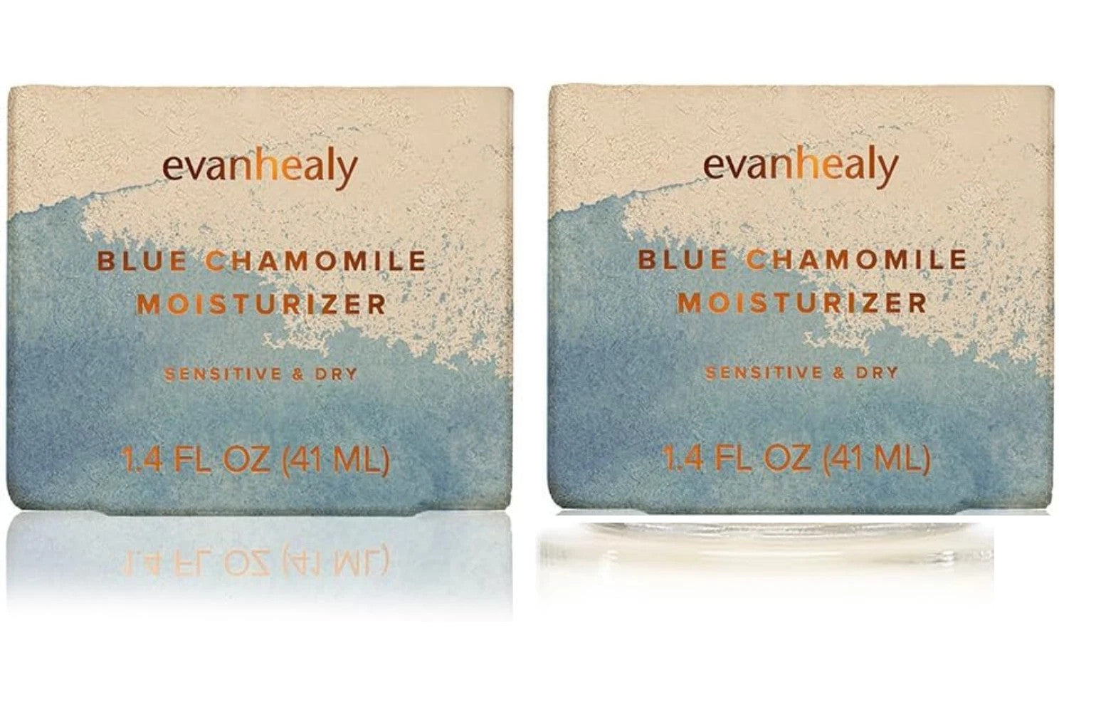 LOT of 2 - Evanhealy Blue Chamomile Moisturizer /Sensitive & Dry Skin 1.4Fl Oz