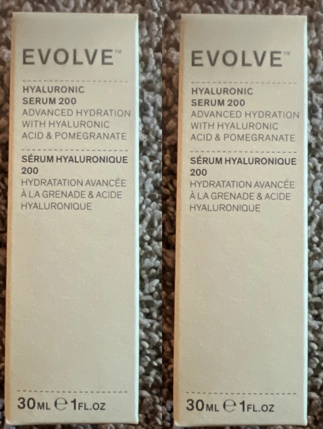 LOT of 2 Evolve Organic Beauty Hyaluronic Serum 200 Natural Hydrating Face Serum
